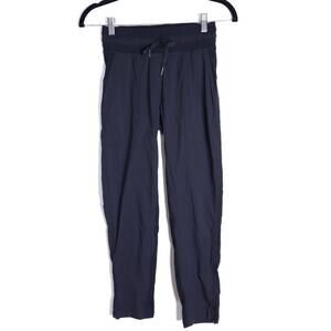 LULULEMON 25" Unlined Dance Studio Crop Pant Black Mid Rise Drawstring Women's 0